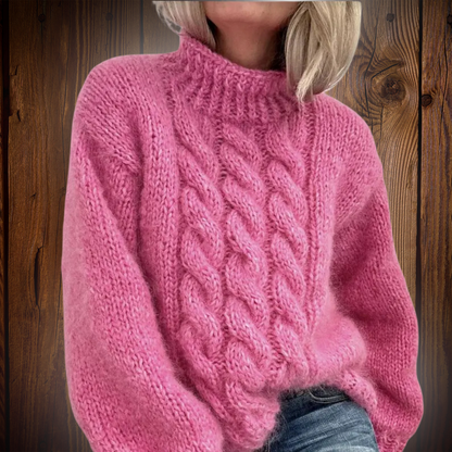 África | Jersey trenzado de estilo cómodo para mujer de invierno