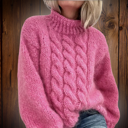 África | Jersey trenzado de estilo cómodo para mujer de invierno