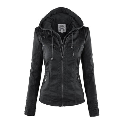 Fiorella | Blouson de motarde ajusté pour femme avec capuche | Audacieuse