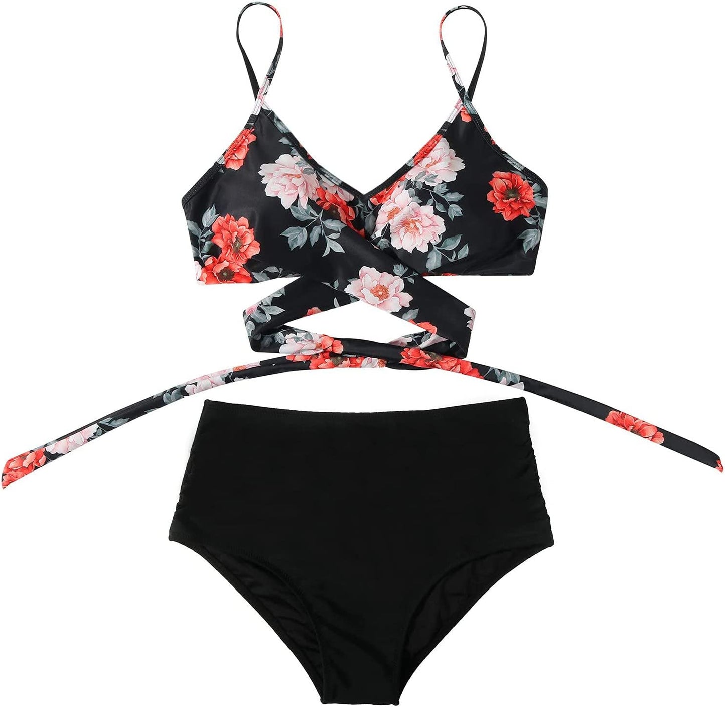 Rosalina | Bikini para mujer con talle alto y estampado floral