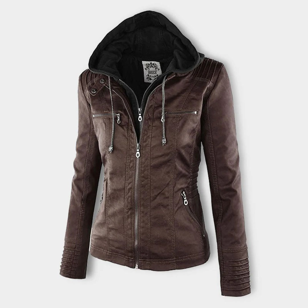 Fiorella | Blouson de motarde ajusté pour femme avec capuche | Audacieuse