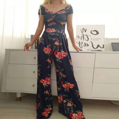 Azucena | Women's jumpsuit with wrap bodice and wide legs