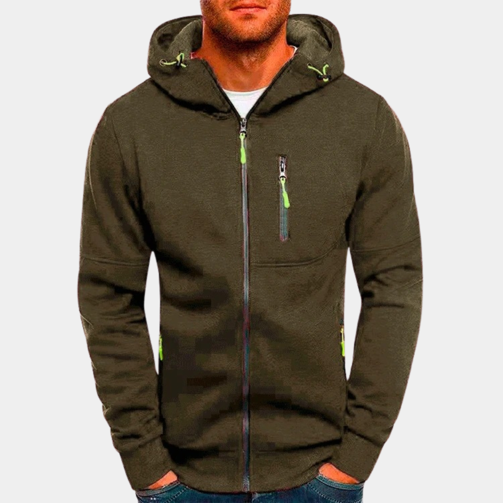 Sudadera de hombre casual con cremallera y capucha