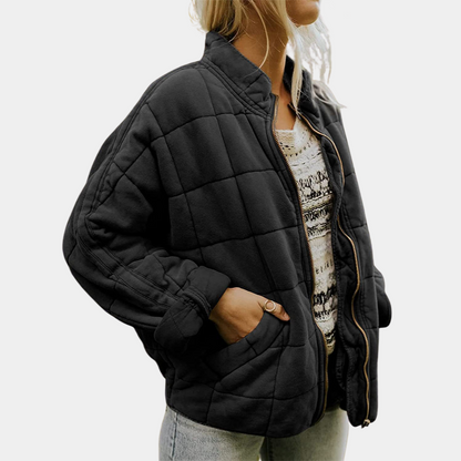 Chaqueta acolchada casual con cremallera para mujer