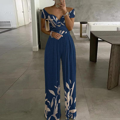 Azucena | Women's jumpsuit with wrap bodice and wide legs