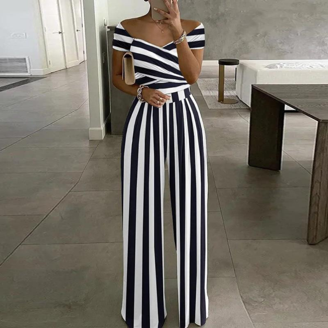 Azucena | Women's jumpsuit with wrap bodice and wide legs