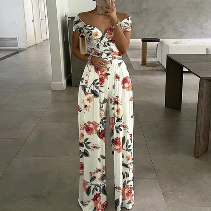 Azucena | Women's jumpsuit with wrap bodice and wide legs