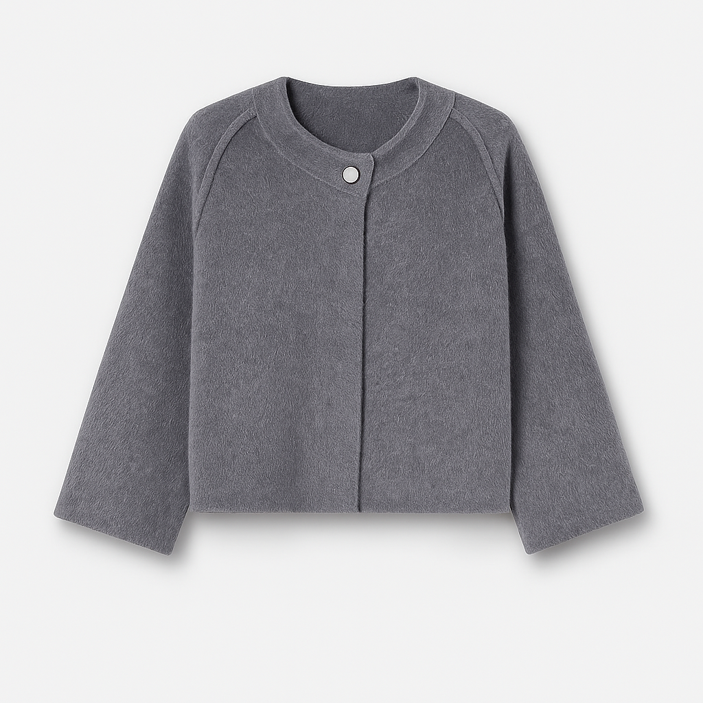 Naroa | Chaqueta de mujer de corte recto con cuello redondo | Moderno