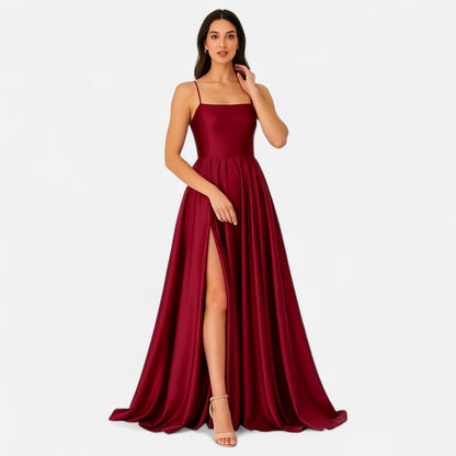 Belina | Women's maxi guest dress with slit and straps