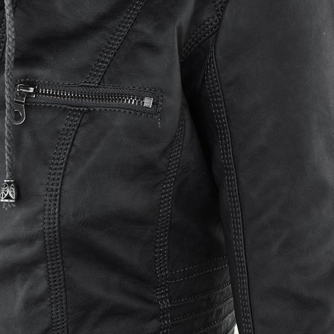 Fiorella | Blouson de motarde ajusté pour femme avec capuche | Audacieuse