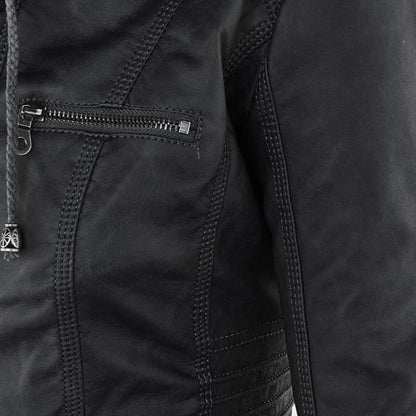Fiorella | Blouson de motarde ajusté pour femme avec capuche | Audacieuse