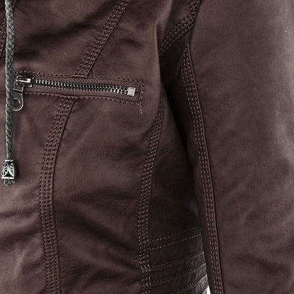 Fiorella | Blouson de motarde ajusté pour femme avec capuche | Audacieuse