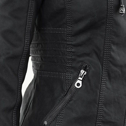 Fiorella | Blouson de motarde ajusté pour femme avec capuche | Audacieuse