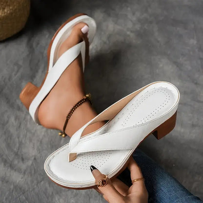 Inés| Orthopedic sandals with low heel and open straps