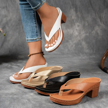 Inés| Orthopedic sandals with low heel and open straps