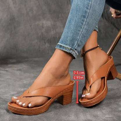 Inés| Orthopedic sandals with low heel and open straps