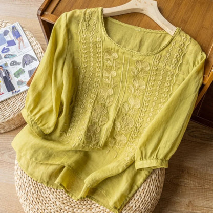 Zorione | Blusa veraniega chic con bordados para mujer