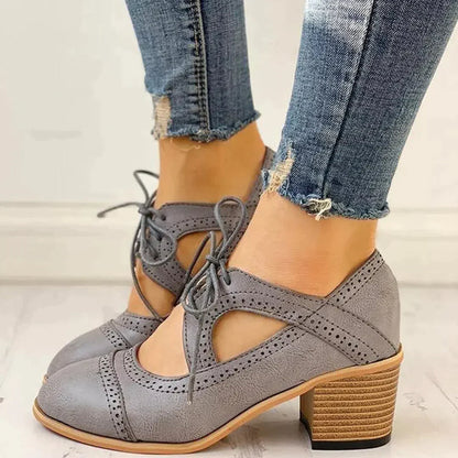 Beltrán | Zapatos de tacón con cordones estilo T para mujer