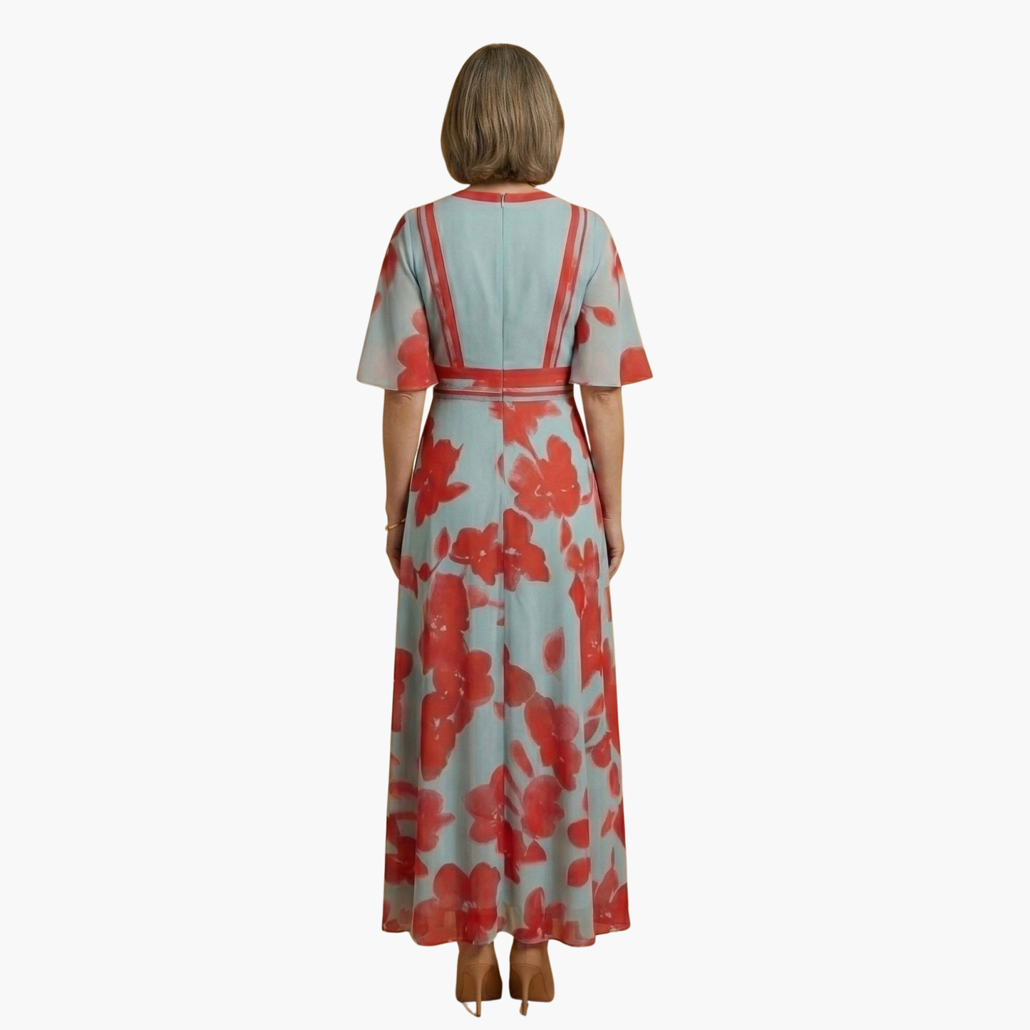 Silvia | Vestido floral elegante para mujer con cuello en V