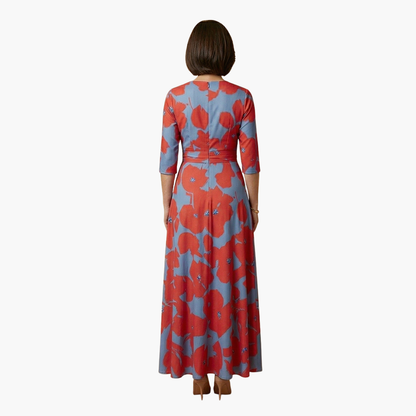 Silvia | Vestido floral elegante para mujer con cuello en V