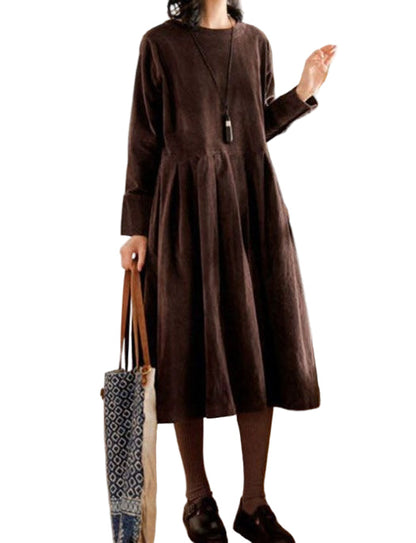 Zara | Vestido midi con manga larga diseño suelto con pliegues