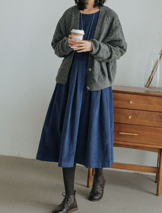 Zara | Vestido midi con manga larga diseño suelto con pliegues