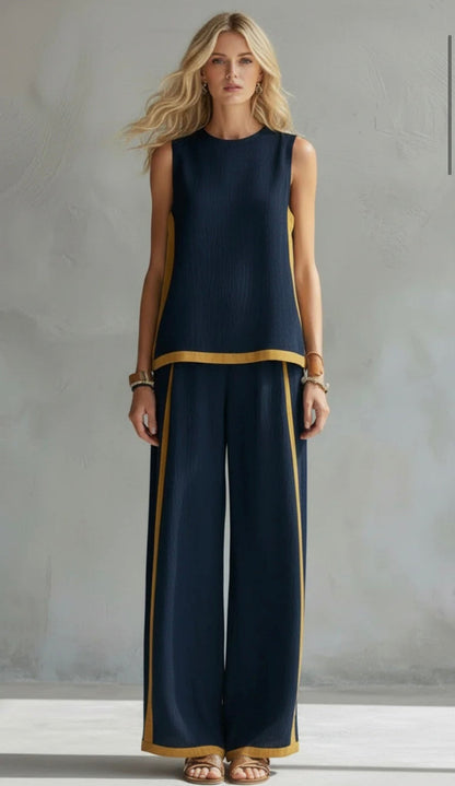 Leoncia | Conjunto elegante con top sin mangas y pantalón