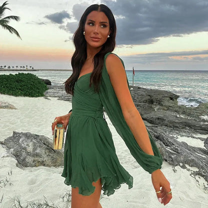 Cirella | Vestido mini de verano con manga larga para mujer