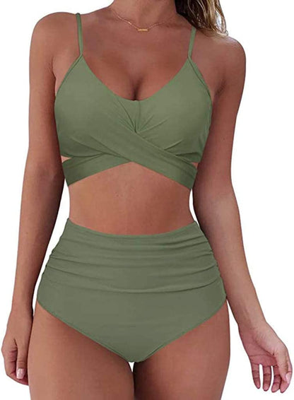 Rosalina | Bikini para mujer con talle alto y estampado floral