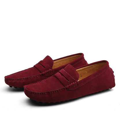 Renato | Mocasines para hombre con acabado ante y costuras