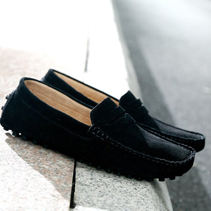 Renato | Mocasines para hombre con acabado ante y costuras