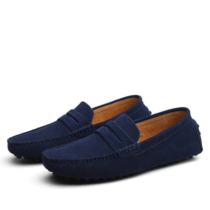 Renato | Mocasines para hombre con acabado ante y costuras