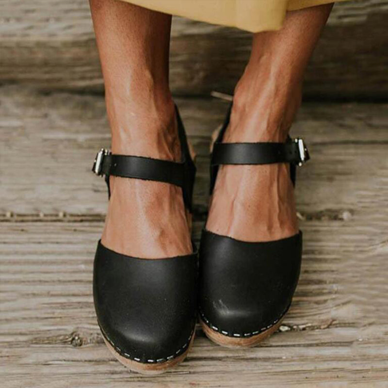 Sara | Sandales orthopédiques compensées à bride et boucle