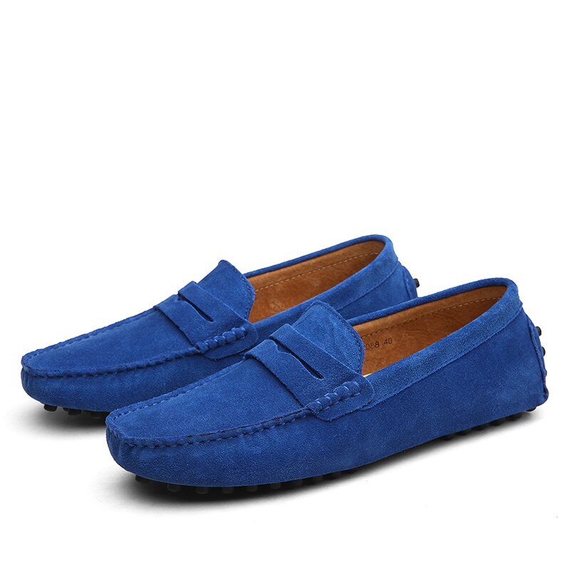 Renato | Mocasines para hombre con acabado ante y costuras