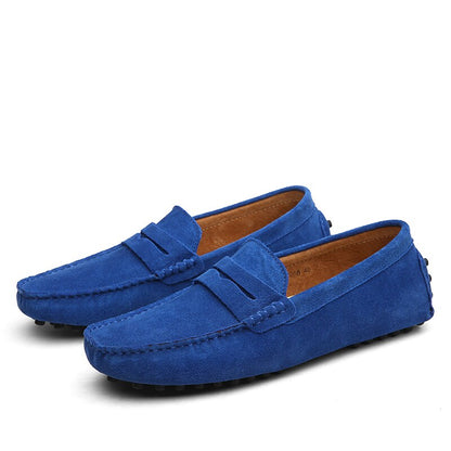 Renato | Mocasines para hombre con acabado ante y costuras