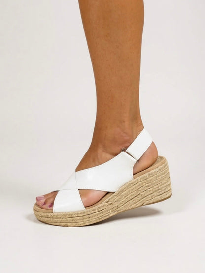 Genoveva | Espadryle damskie na koturnie z krzyżowanymi paskami