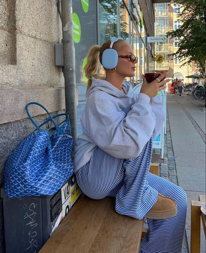 Eulalia | Pantalón de primavera para mujer con rayas y corte relajado