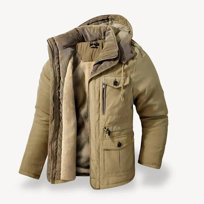 Chaqueta invernal robusto con forro polar para hombre
