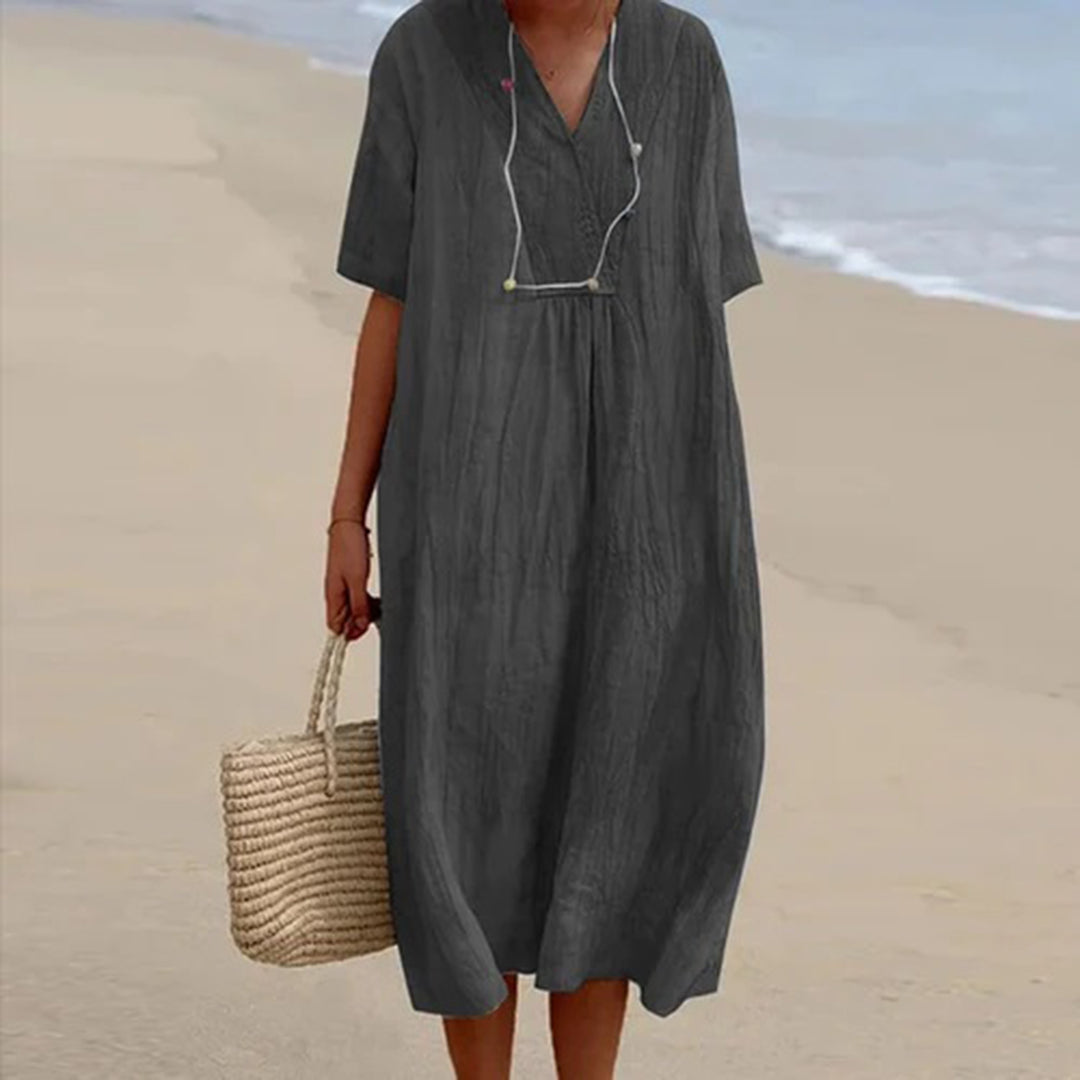 Evarista | Robe midi décontractée à manches courtes pour femme