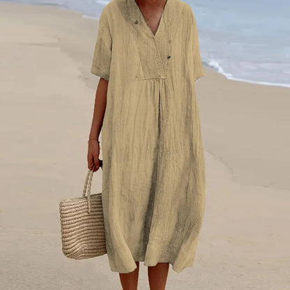Evarista | Robe midi décontractée à manches courtes pour femme