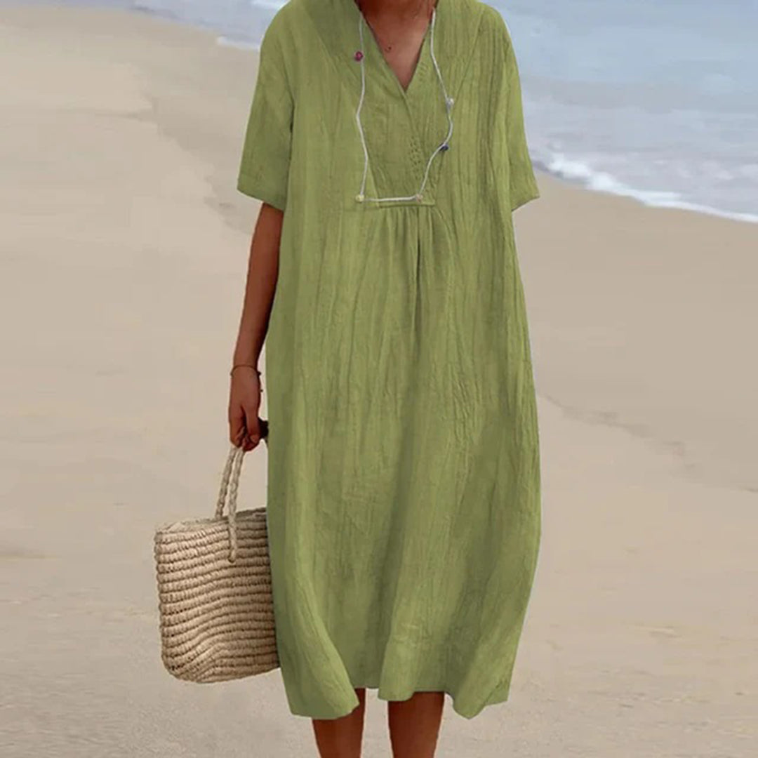 Evarista | Robe midi décontractée à manches courtes pour femme