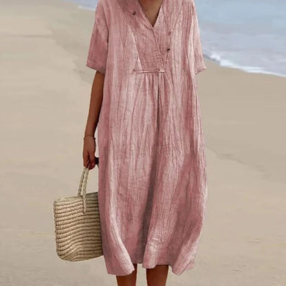 Evarista | Robe midi décontractée à manches courtes pour femme