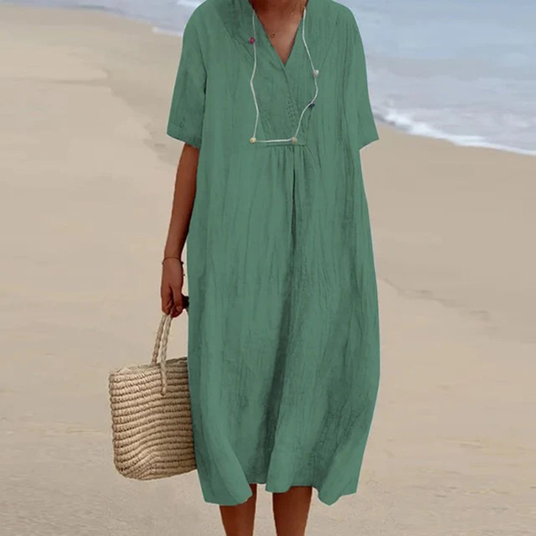 Evarista | Robe midi décontractée à manches courtes pour femme
