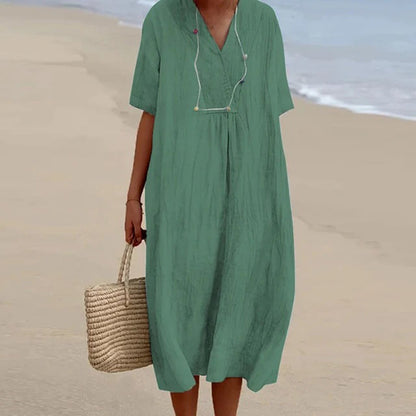 Evarista | Robe midi décontractée à manches courtes pour femme