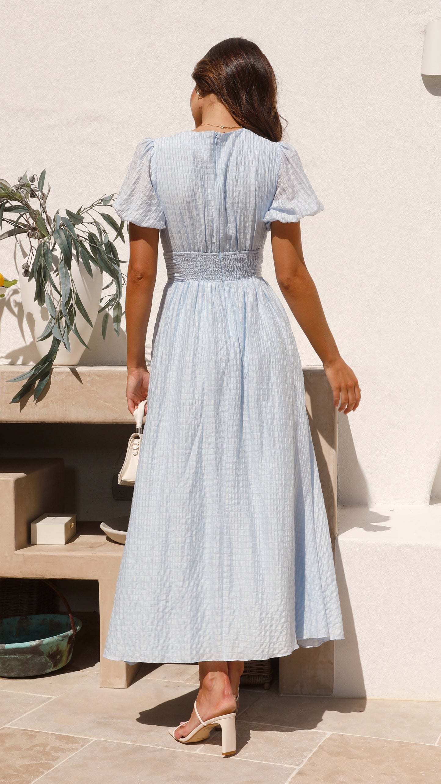 Candelaria | Vestido maxi boho con escote en V y botones