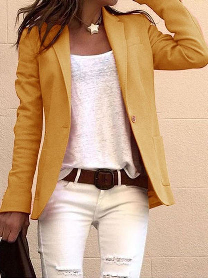 Delmira | Long Sleeve Lapel Pocket Formal Blazer | Long Sleeve
