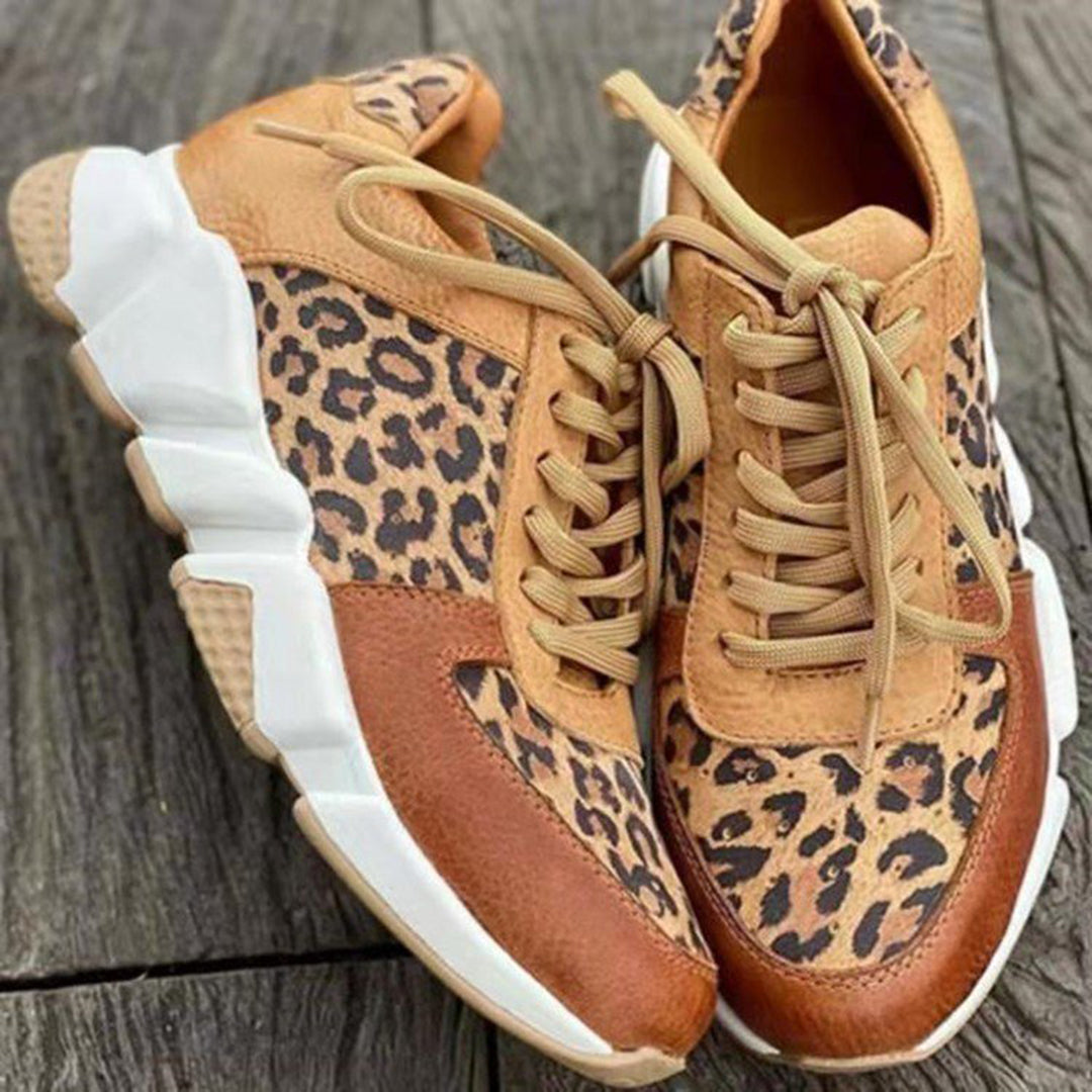 Heliora | Zapatillas de invierno con cordones y estampado animal para mujer