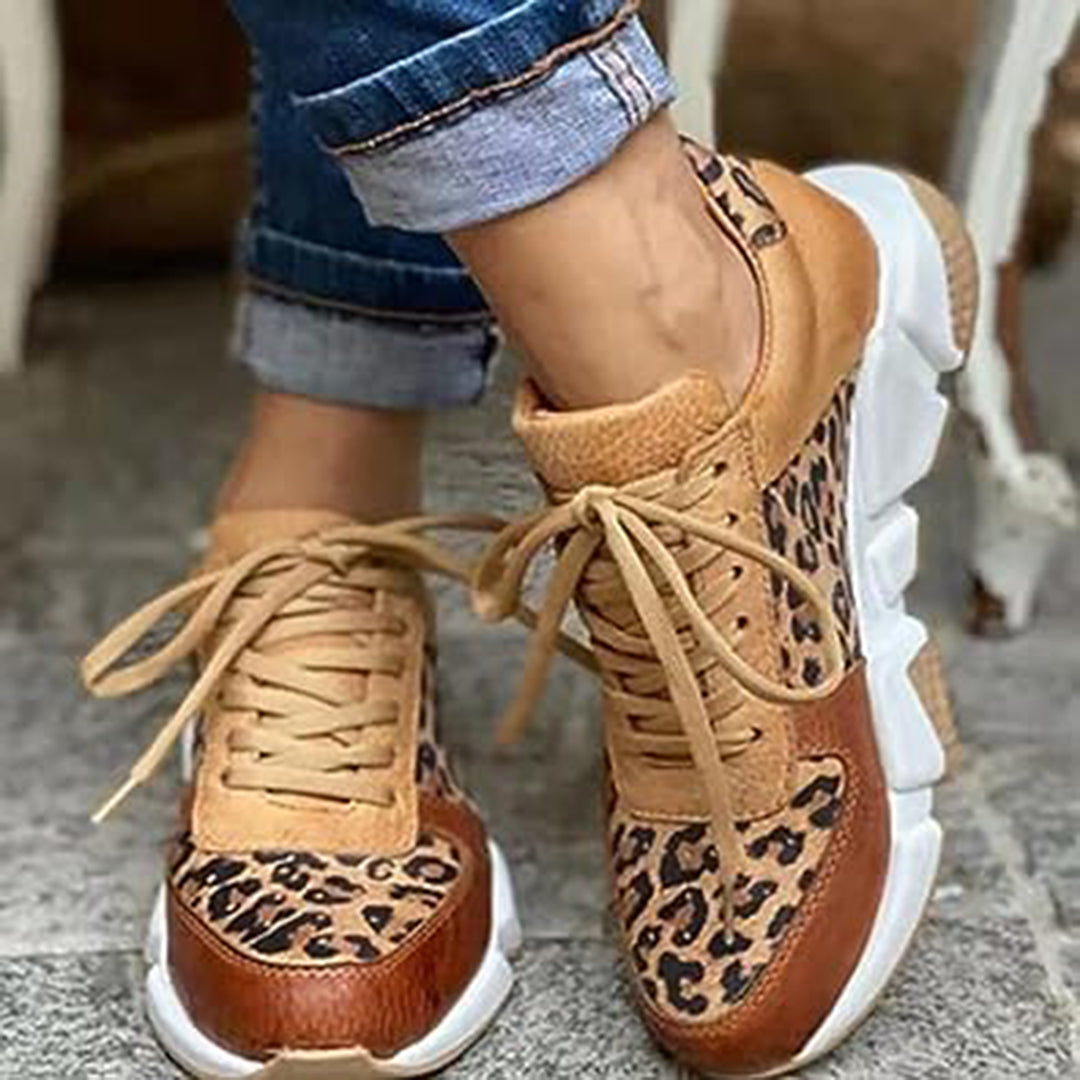 Heliora | Zapatillas de invierno con cordones y estampado animal para mujer