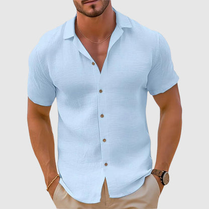 Fernando | Camisa de lino de hombre de manga corta para verano
