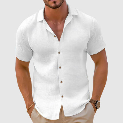 Fernando | Camisa de lino de hombre de manga corta para verano